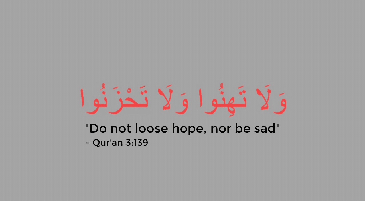 Do not loose hope, nor be sad