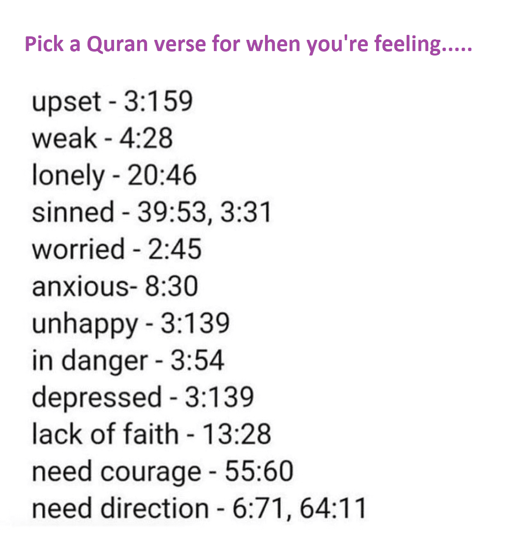 Pick a Quran verse when feeling....