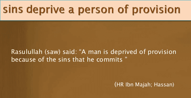 Sins Deprive Provision