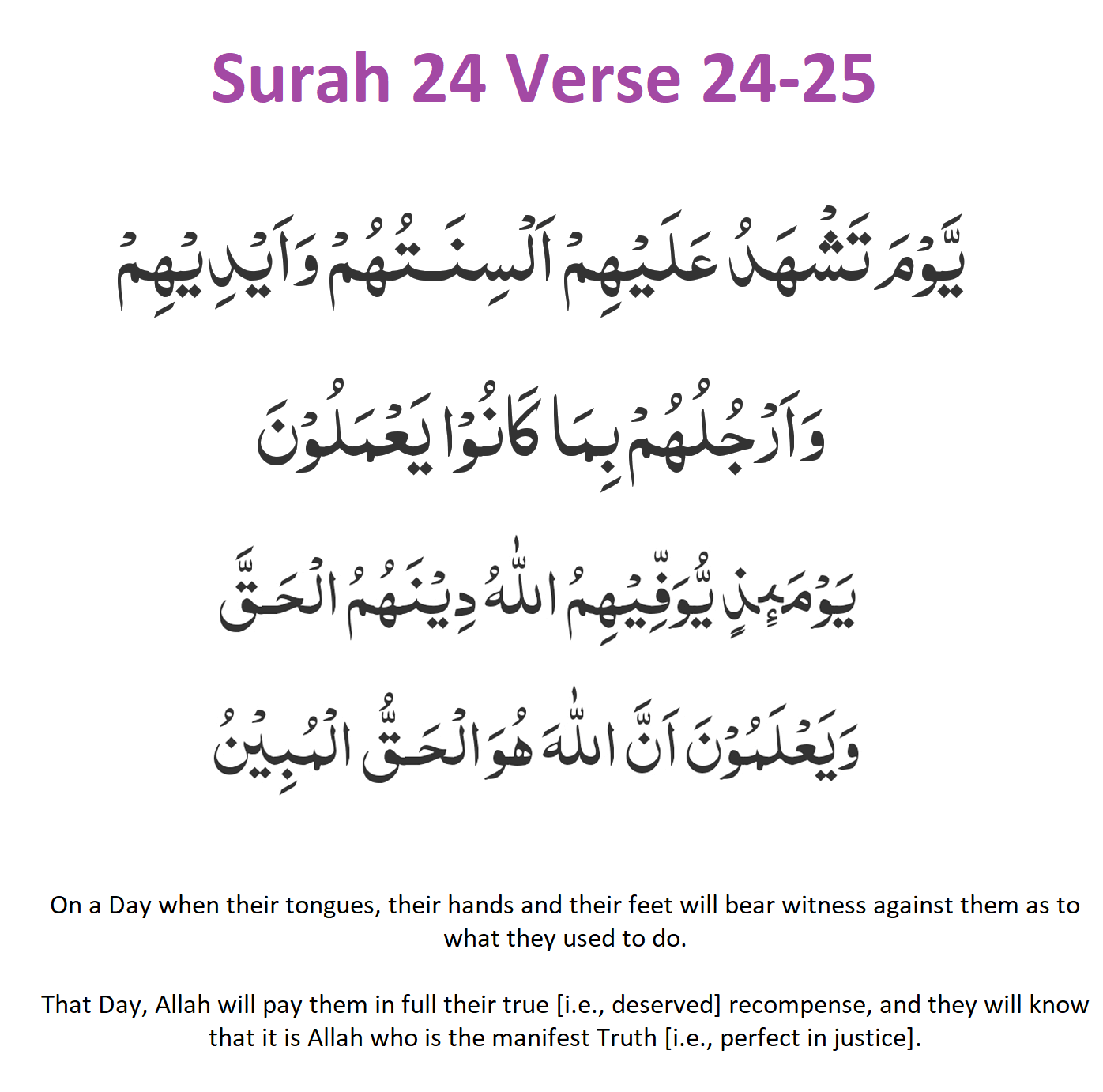 Surah 24 Verse 24-25