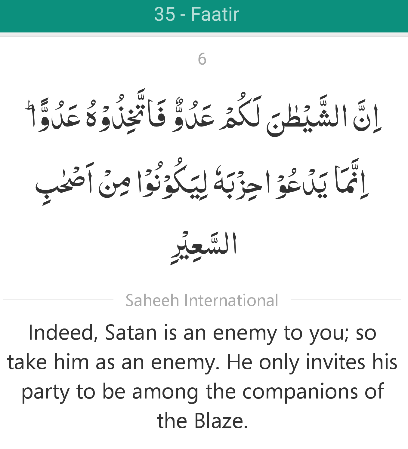 Surah 35 Verse 6