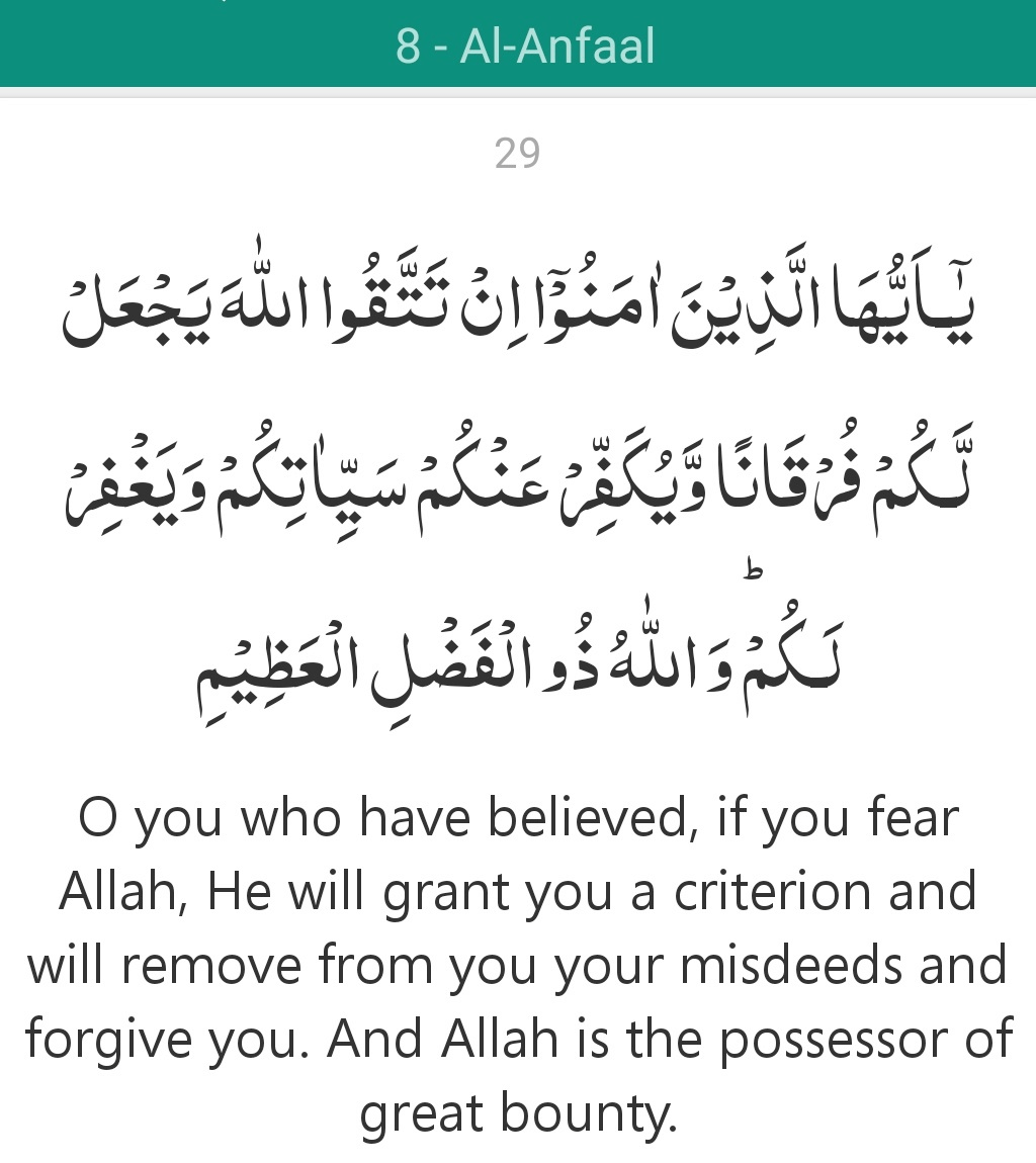 Surah 8 Verse 29