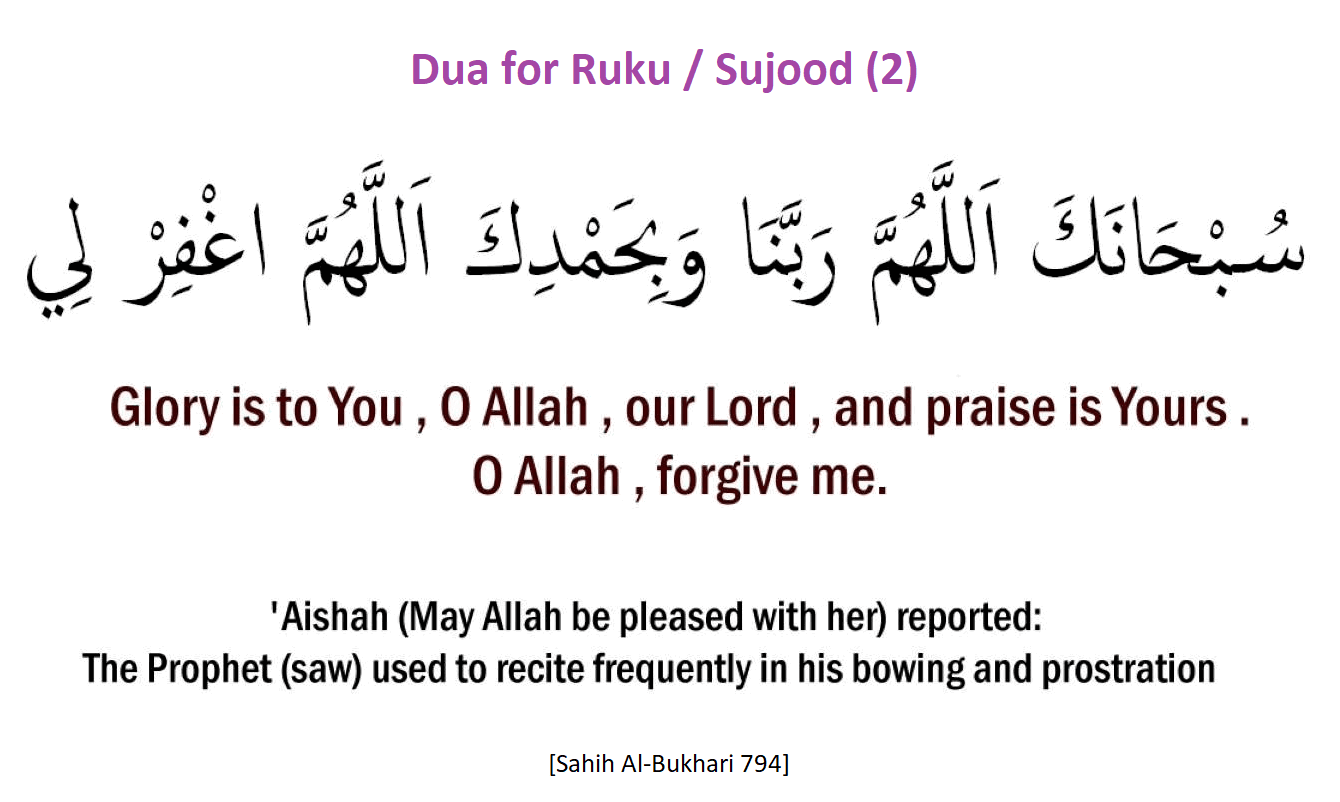 Dua for Ruku and Sujood (2)