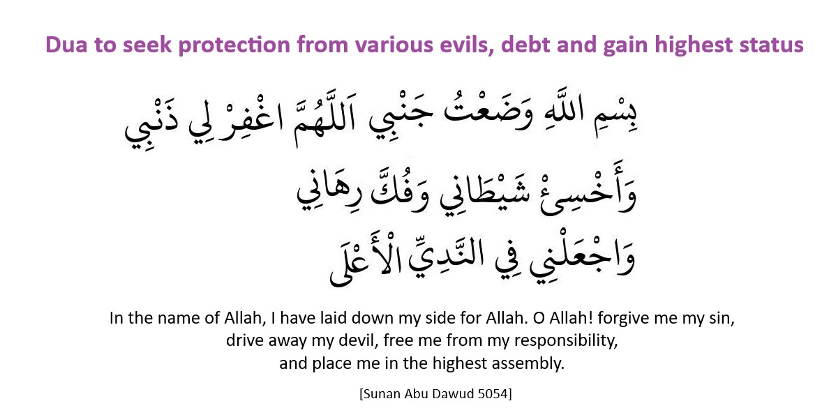 Sleep - Dua for protection and Ease