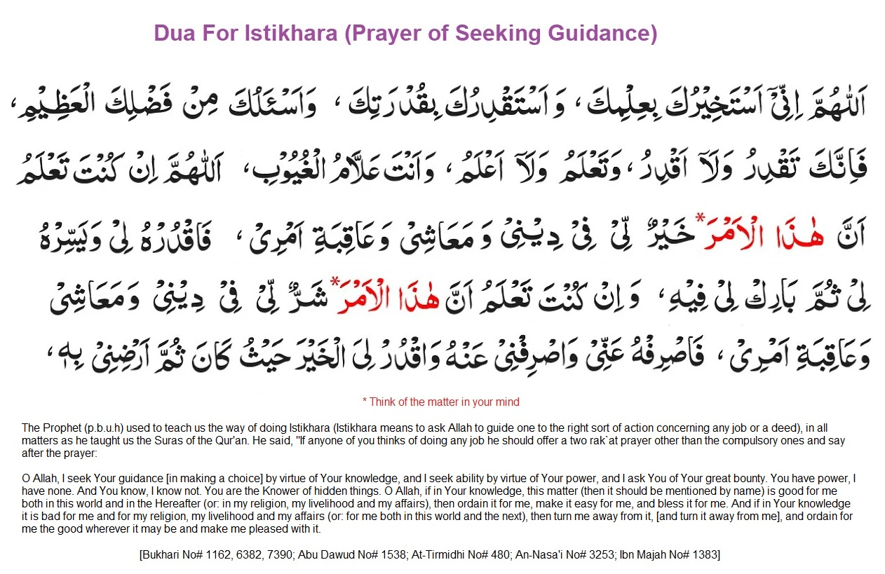 Dua For Istikhara Seeking Guidance Duas Revival Mercy Of Allah